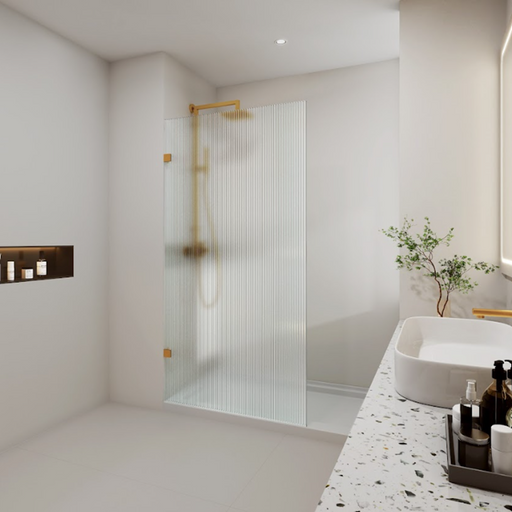 800-1200mm 10mm Tempered Toughen Glass Standard Height 2000mm Covey Frameless Single panel with narrow line Shower Screens - HD reno