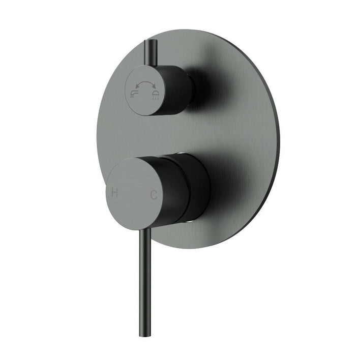 Ikon Otus Slimline Stainless Steel/Chrome/Matt Black/Gunmetal Grey/Brushed Gold Stainless Steel SS Wall Diverter Mixer Trim Kits - HD reno