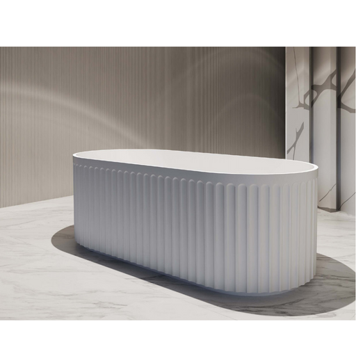 1500/1700mm ABS Roma Riva Gloss or Matt White Oval Freestanding Bathtub - HD reno