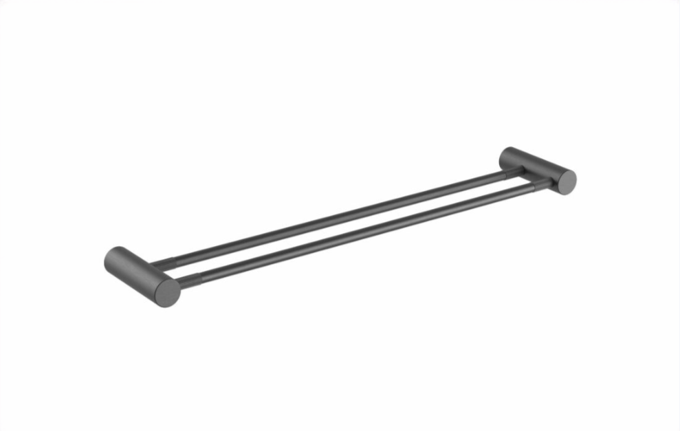 CADDENCE Series Brushed Gun Metal Grey Double Towel Rail 600mm - HD reno