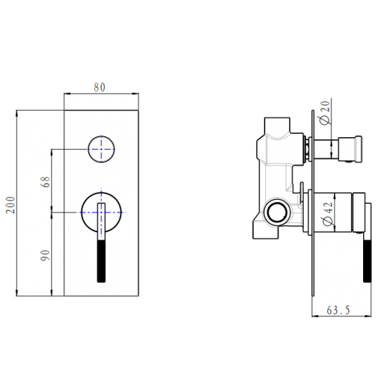 CADDENCE Series Brushed Nickel Wall Mixer with Diverter - HD reno