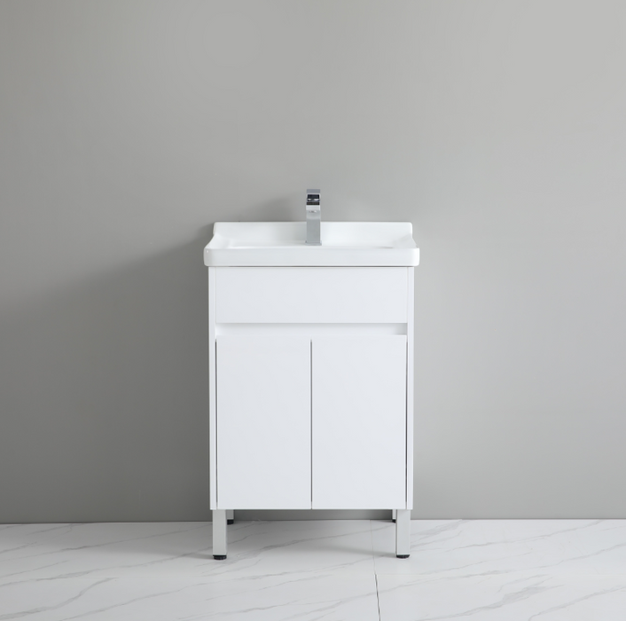 600*480*880mm PVC Laundry Tub Cabinet with Ceramic Laundry Sink