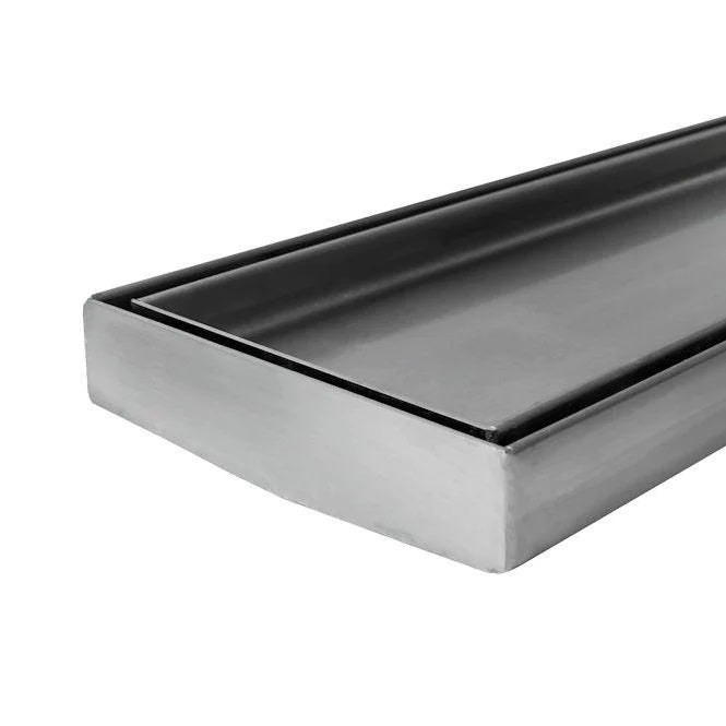 600-3000mm Somer Silver DIY Wide Tile Insert Floor Grate Tile Insert Drain (No Outlet)
