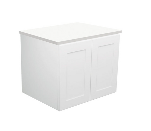 600-1800*455*450mm FIE Mila White EO Board Cabinet Only Satin Wall Hung Vanity - Urban Brass Handle - HD reno