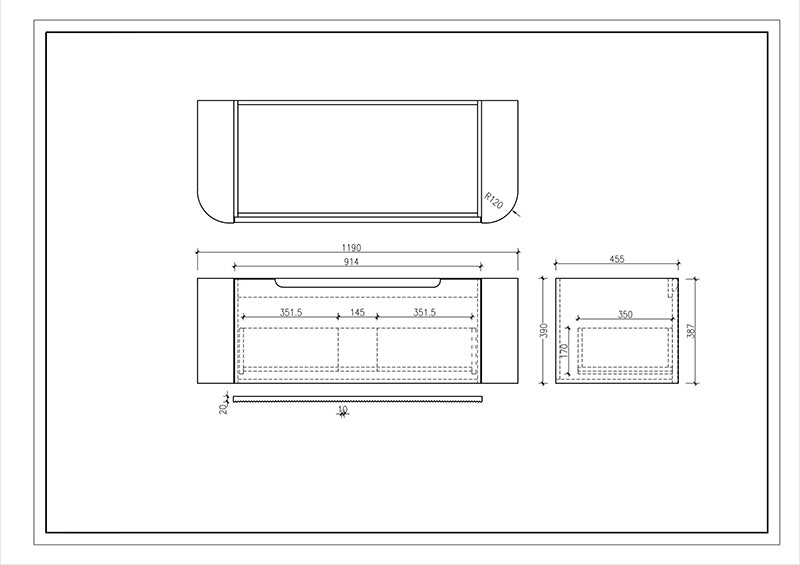 600-1500*460*400mm MER Rome Matt White Fluted Wall-Hung Vanity