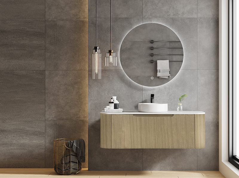 600-1500*460*400mm MER Rome Bur Oak Fluted Wall-Hung Vanity