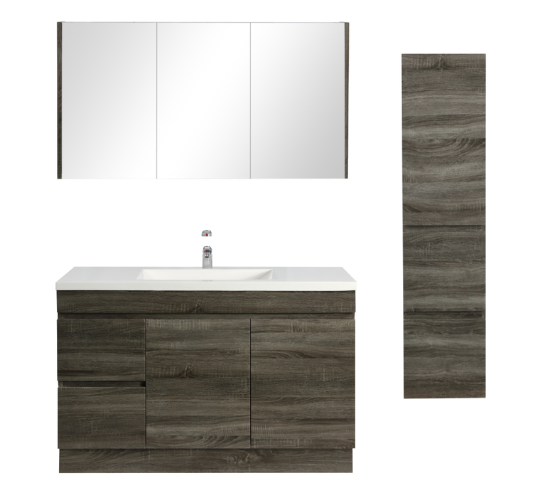 1200mm Berge Dark Grey Floor MDF Vanity and Shaving Cabinet and Tall Boy