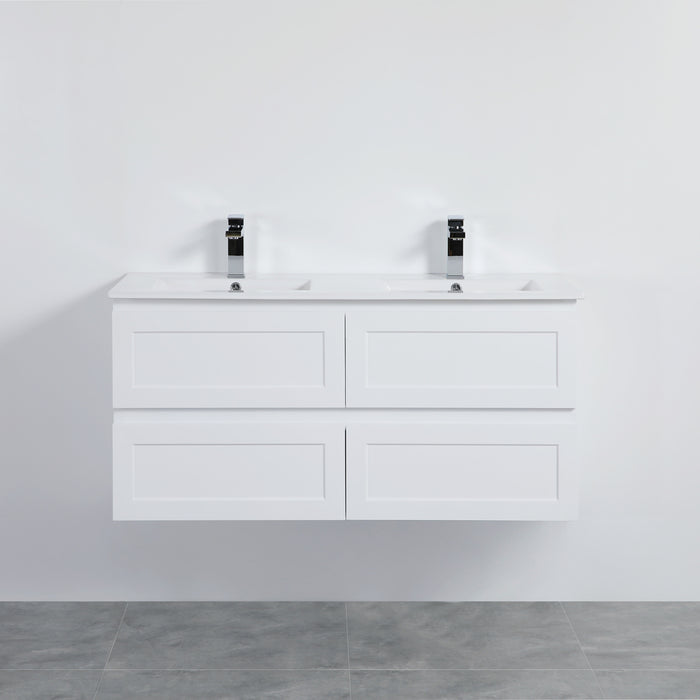 600-1500*460*560mm Matt White Bathroom Vanity Wall Hung Cabinet Only and Ceramic/Stone Top Available
