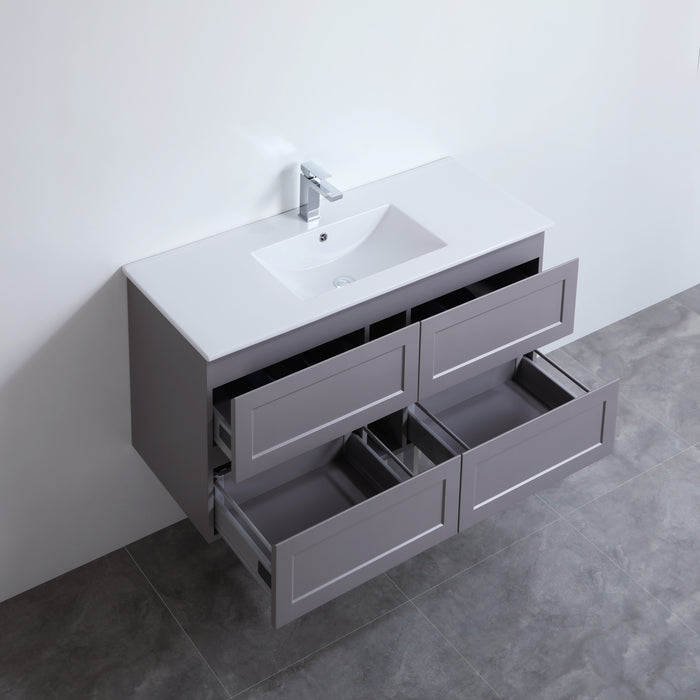 600-1500*460*560mm Matt Grey Bathroom Vanity Wall Hung Cabinet Only and Ceramic/Stone Top Available