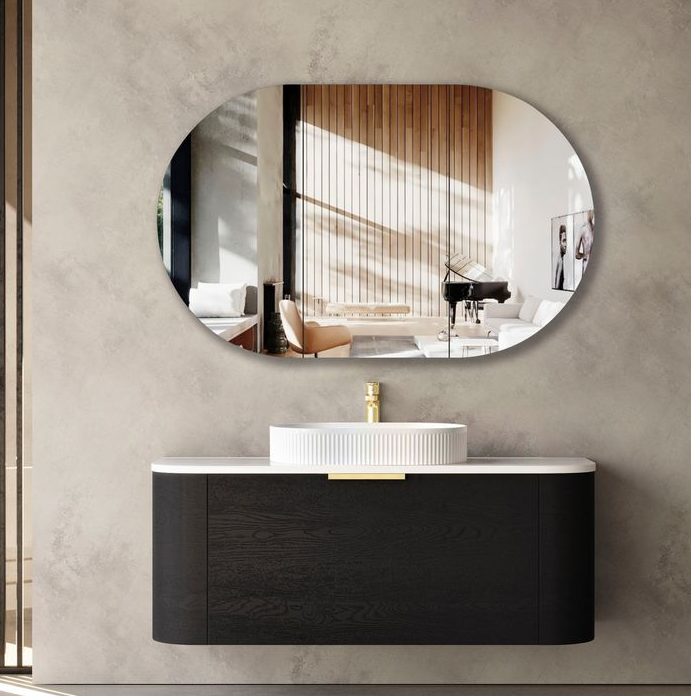 1200mm Bondi Black Wall Hung Vanity and Tall Boy and Shaving Cabinet