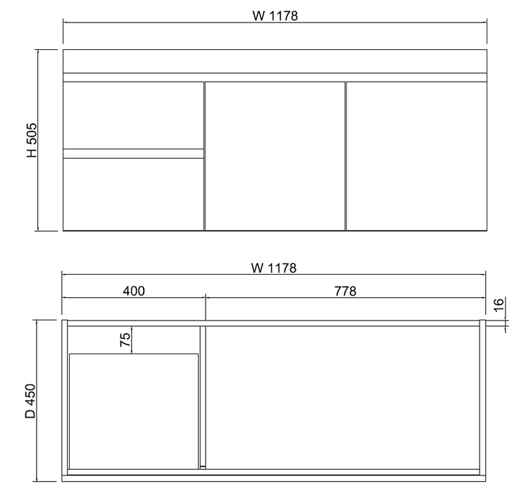 600-1500mm*450*505mm ABS Less Polyurethane Moisture Resistance Gloss White Wall Hung Vanity - HD reno