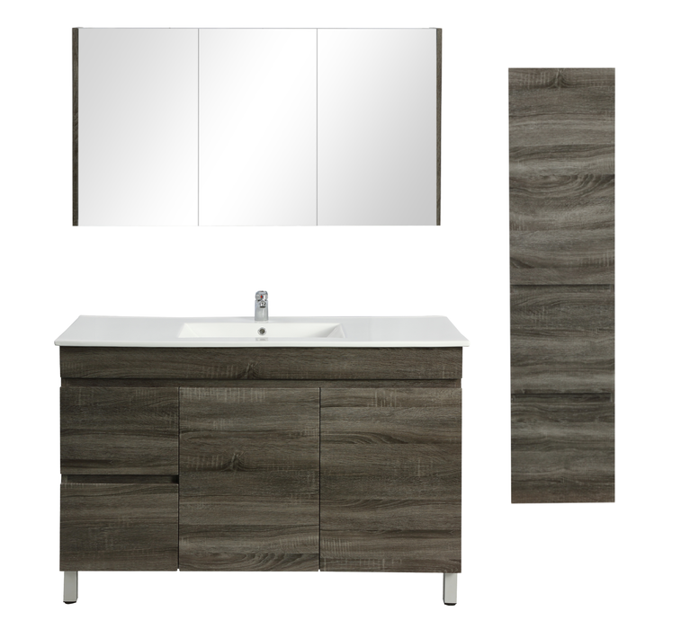 1200mm Berge Dark Grey Floor MDF Vanity and Shaving Cabinet and Tall Boy