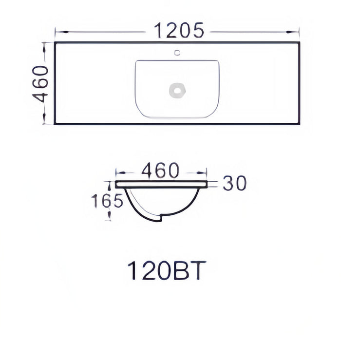 600-1200mm Elivia White Ceramic Top