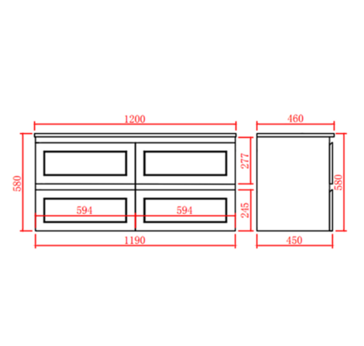 600-1500*460*560mm Matt White Bathroom Vanity Wall Hung Cabinet Only and Ceramic/Stone Top Available