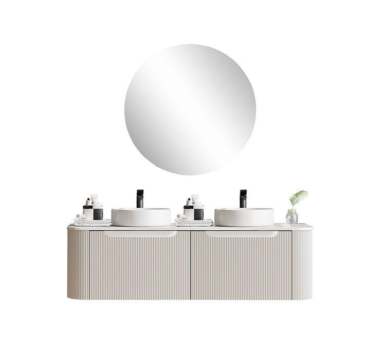600-1500*460*400mm MER Rome Matt White Fluted Wall-Hung Vanity