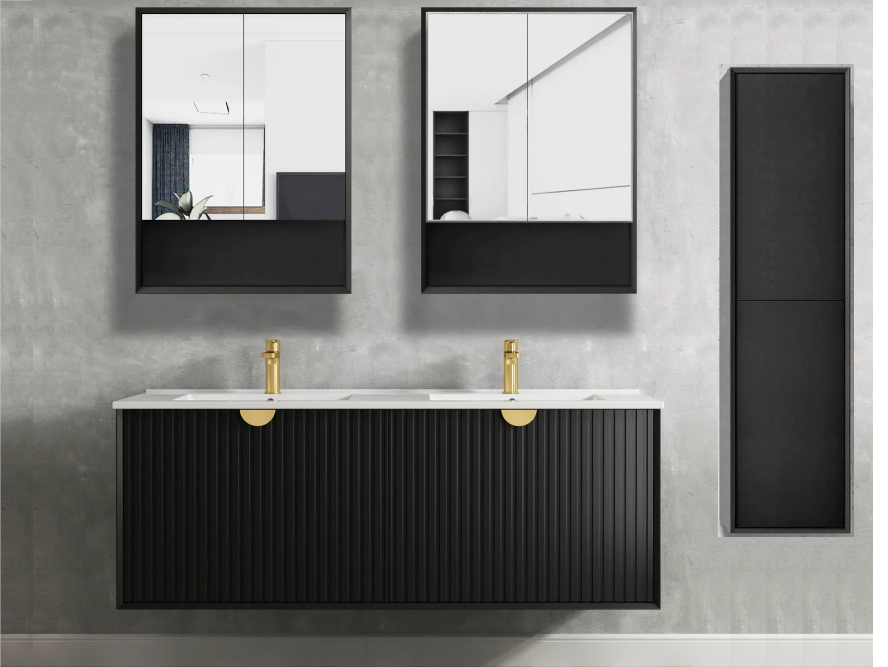 1500mm Otti Marlo Vanity Wall Hung Cabinet and Shaving Cabinet Tall Boy
