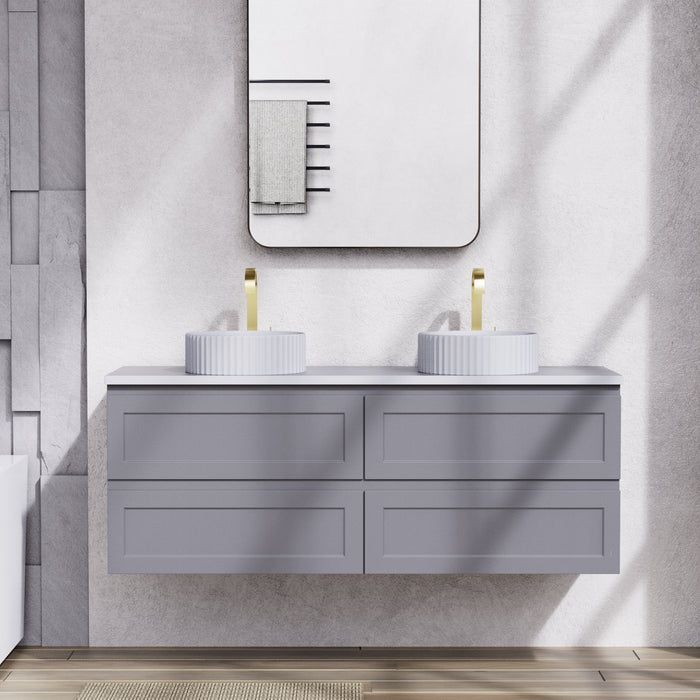 600-1500*460*560mm Matt Grey Bathroom Vanity Wall Hung Cabinet Only and Ceramic/Stone Top Available