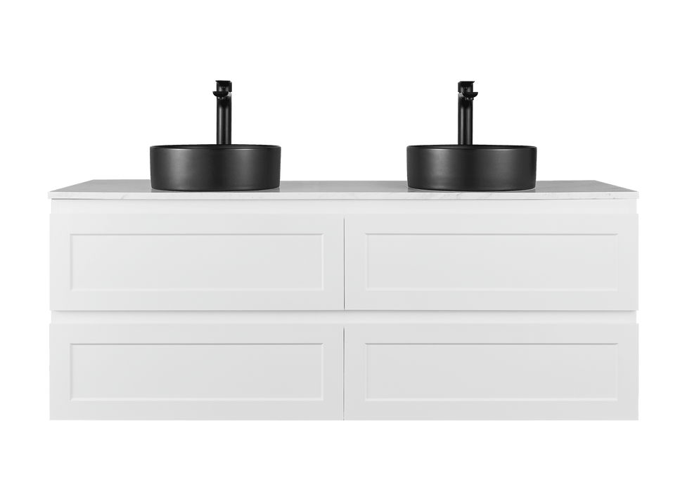 600-1500*460*560mm Matt White Bathroom Vanity Wall Hung Cabinet Only and Ceramic/Stone Top Available