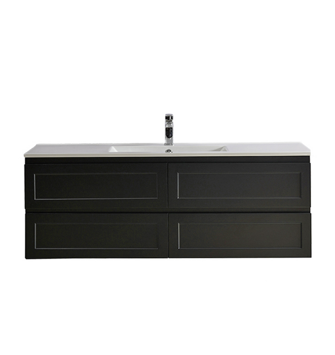 600-1500*460*560mm Matt Black Bathroom Vanity Wall Hung Cabinet Only and Ceramic/Stone Top Available