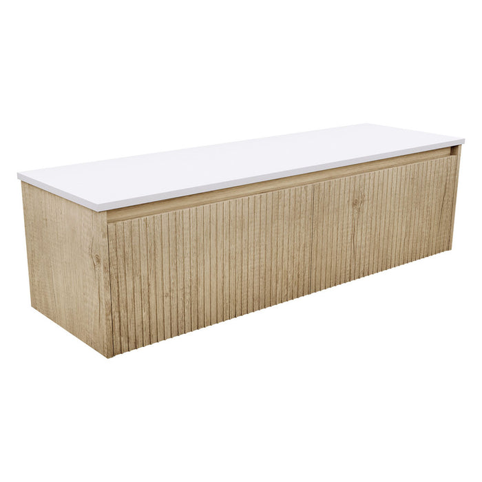 750-1500*460*420mm FIE Alina White Scandi Oak Cabinet Only and Ceramic / Stone Top Available Wall Hung Vanity