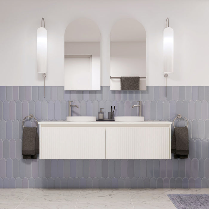 750-1500*460*420mm FIE Alina Satin White Cabinet Only and Ceramic / Stone Top Available Wall Hung Vanity