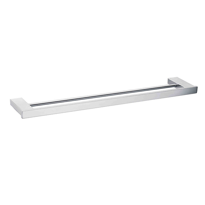 800mm BK SS ECKIG Chrome/Matt Black Stainless Steel Double Square Bars Towel Rails - HD reno