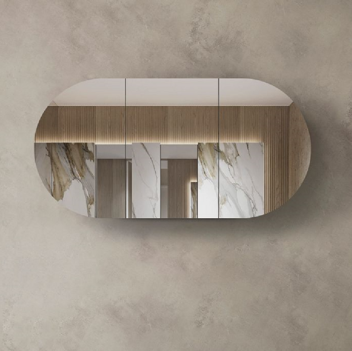 1800mm Bondi Natural Oak Wall Hung Vanity and Tall Boy and Shaving Cabinet