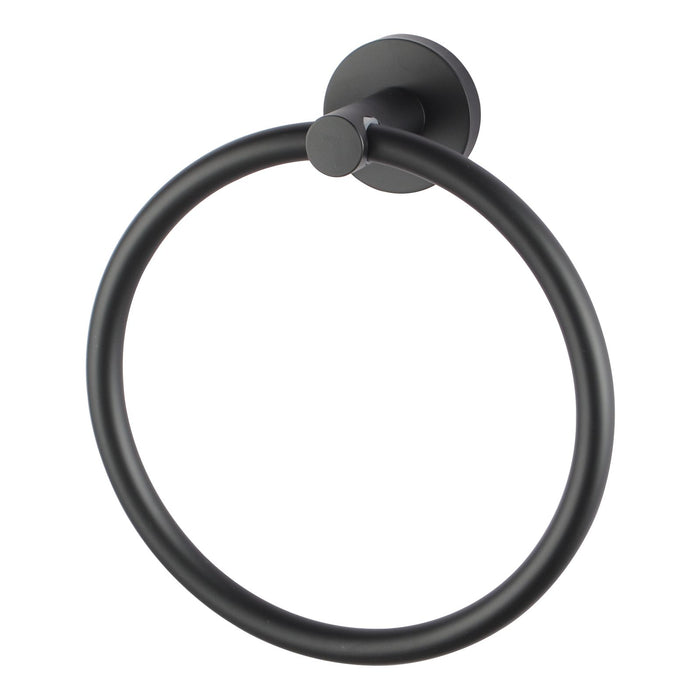 Lucid Pin Series Round Black Towel Ring - HD reno