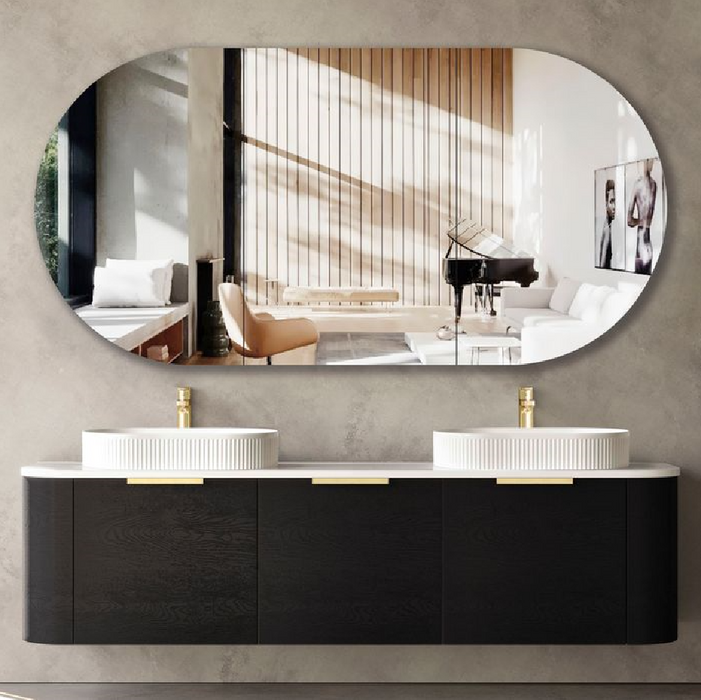 1800mm Bondi Black Wall Hung Vanity and Tall Boy and Shaving Cabinet