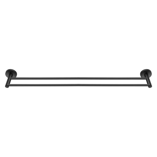 800mm Lucid Pin Series Round Black Double Towel Rack Rail - HD reno
