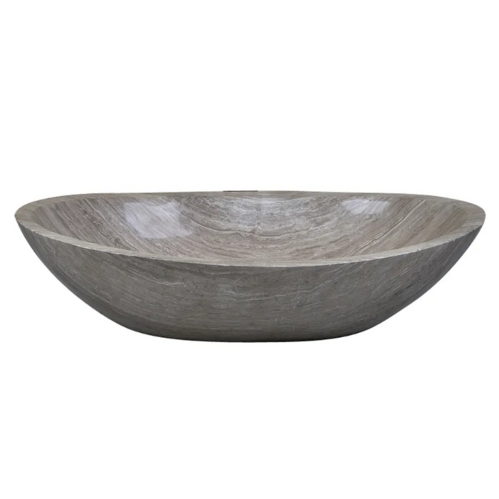 500*350*150mm Grey Marble Stone Oval Above Counter Art Basin