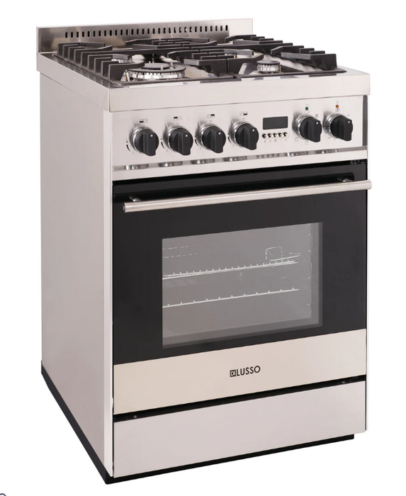 600mm Dilusso Freestanding With 4 Sabaf Gas Burners Dual Fuel Cooker
