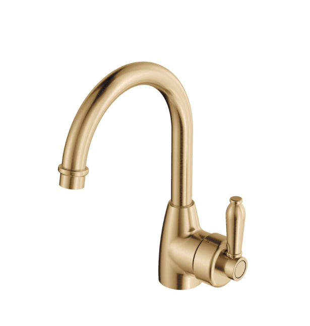 Fienza Eleanor Mordern Vintage Urban Brass Solid Brass Gooseneck Basin Mixer