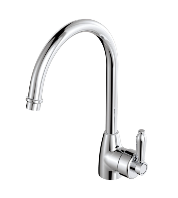 Fienza Eleanor Mordern Vintage Chrome Solid Brass Gooseneck Sink Mixer