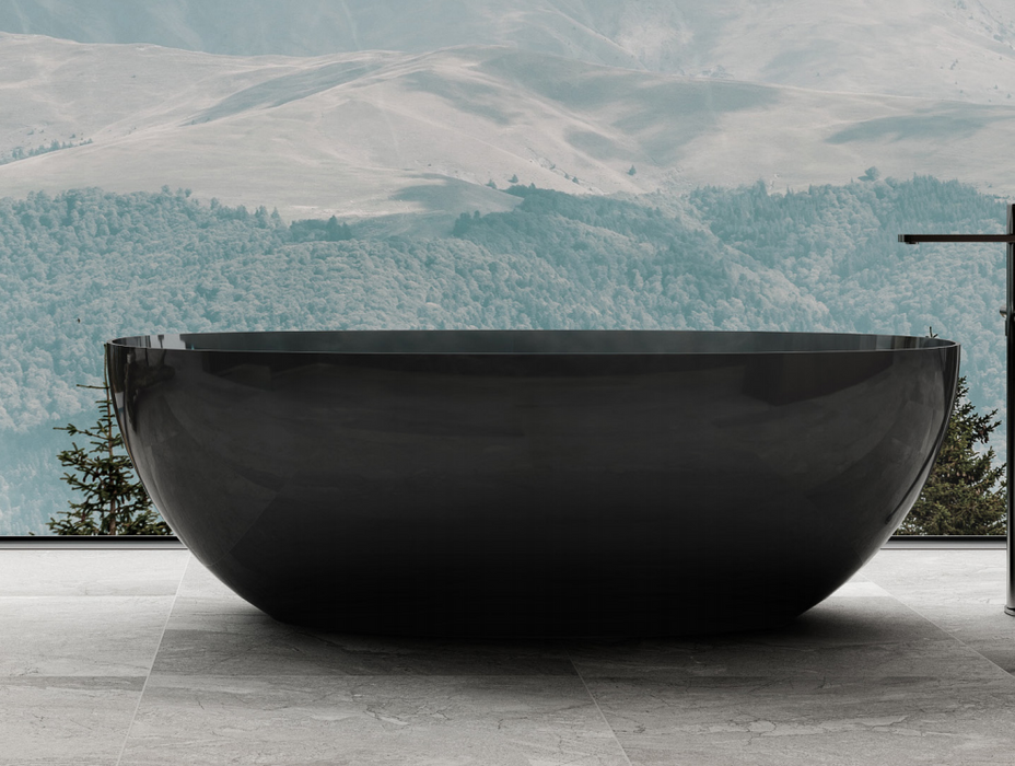 1500/1700*820/720*550mm ABS Riva Noto Oval Glass Transparent Freestanding Bath Tub - HD reno