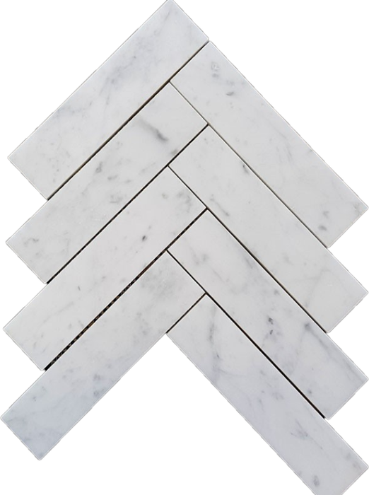 205HERCARH Herringbone Carrara Honed