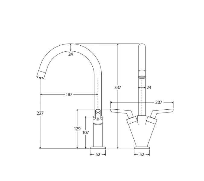 Fienza Chloe Chrome Solid Brass Swivel Sink Mixer