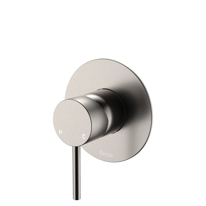 100mm Fienza Kaya Chrome/Matt White/Matt Black/Brushed Nickel/Gun Metal/Urban Brass/Brushed Copper Solid Brass Large Round Plate Wall Mixer