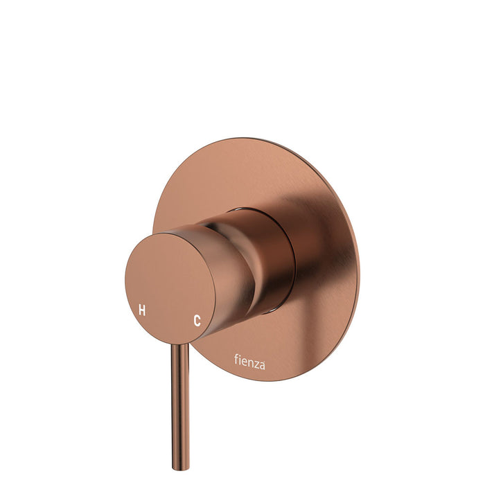 100mm Fienza Kaya Chrome/Matt White/Matt Black/Brushed Nickel/Gun Metal/Urban Brass/Brushed Copper Solid Brass Large Round Plate Wall Mixer
