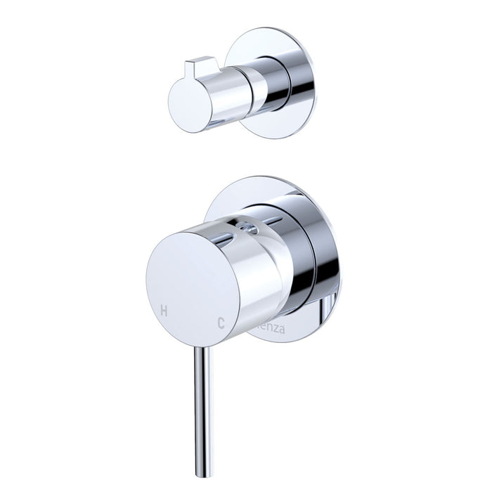 65mm Fienza Kaya Chrome/Matt White/Matt Black/Brushed Nickel/Gun Metal/Urban Brass/Brushed Copper Solid Brass Small Round Plate Wall Diverter Mixer