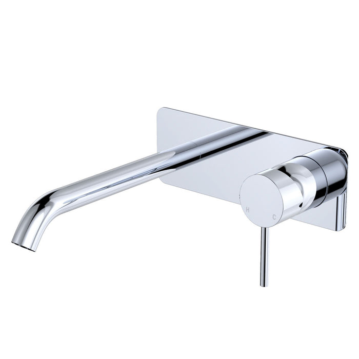 200mm Outlet Fienza Kaya Chrome/Matt White/Matt Black/Brushed Nickel/Gun Metal/Urban Brass/Brushed Copper Solid Brass Rectangle Plates Basin/Bath Wall Mixer Set