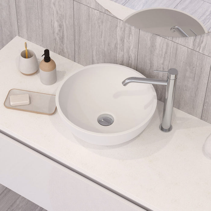 Fienza Kaya Chrome/Matt White/Matt Black/Brushed Nickel/Gun Metal/Urban Brass/Brushed Copper Solid Brass Round Tall Basin Mixer