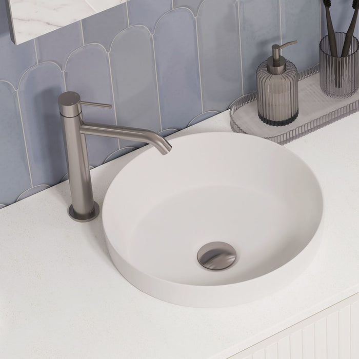 Fienza Kaya Chrome/Matt White/Matt Black/Brushed Nickel/Gun Metal/Urban Brass/Brushed Copper Solid Brass Round Medium Basin Mixer