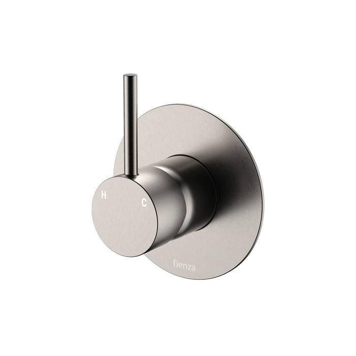 100mm Fienza Kaya Chrome/Matt White/Matt Black/Brushed Nickel/Gun Metal/Urban Brass Solid Brass Large Round Plate Up Wall Mixer