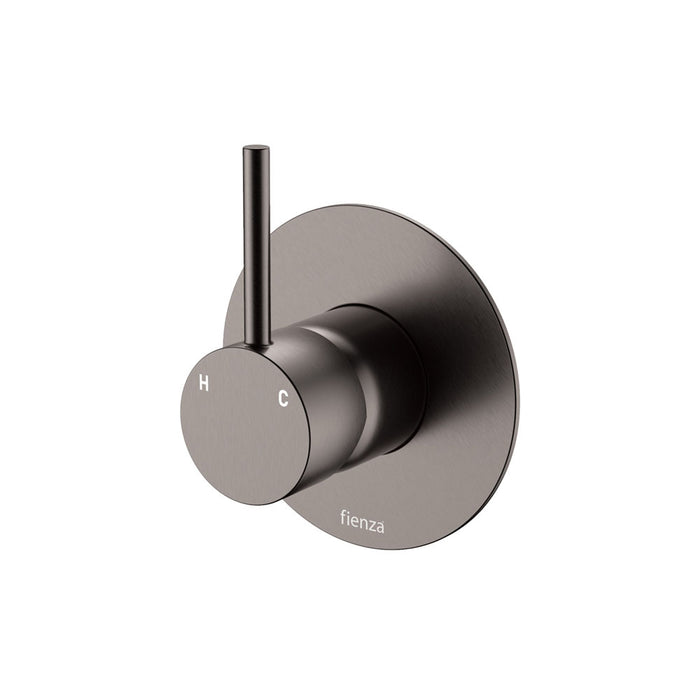 100mm Fienza Kaya Chrome/Matt White/Matt Black/Brushed Nickel/Gun Metal/Urban Brass Solid Brass Large Round Plate Up Wall Mixer