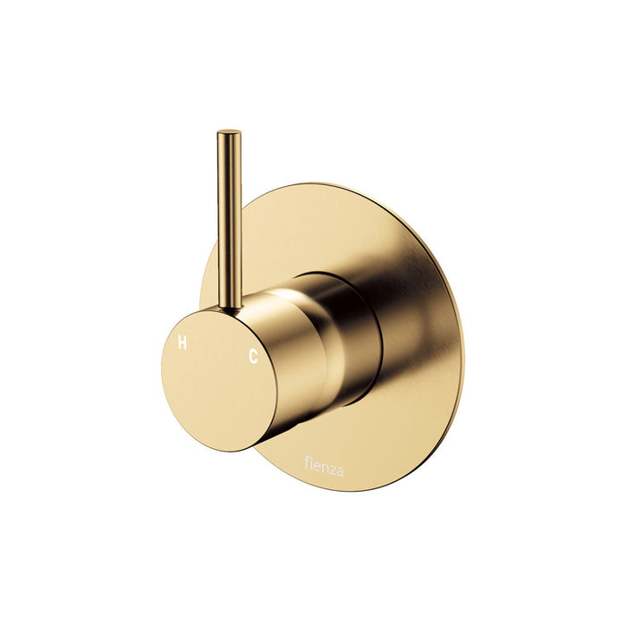 100mm Fienza Kaya Chrome/Matt White/Matt Black/Brushed Nickel/Gun Metal/Urban Brass Solid Brass Large Round Plate Up Wall Mixer