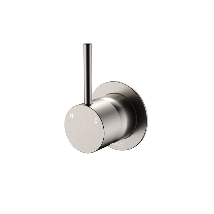 65mm Fienza Kaya Chrome/Matt White/Matt Black/Brushed Nickel/Gun Metal/Urban Brass Solid Brass Small Round Plate Up Wall Mixer