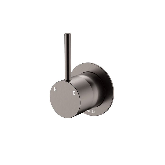 65mm Fienza Kaya Chrome/Matt White/Matt Black/Brushed Nickel/Gun Metal/Urban Brass Solid Brass Small Round Plate Up Wall Mixer