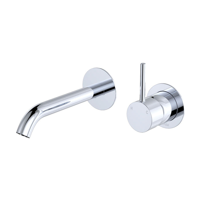 160mm Outlet Fienza Kaya Chrome/Matt White/Matt Black/Brushed Nickel/Gun Metal/Urban Brass Solid Brass Round Plates Up Basin/Bath Wall Mixer Set