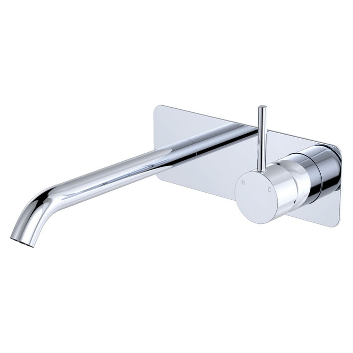 200mm Outlet Fienza Kaya Chrome/Matt White/Matt Black/Brushed Nickel/Gun Metal/Urban Brass Solid Brass Rectangle Plates Up Basin/Bath Wall Mixer Set